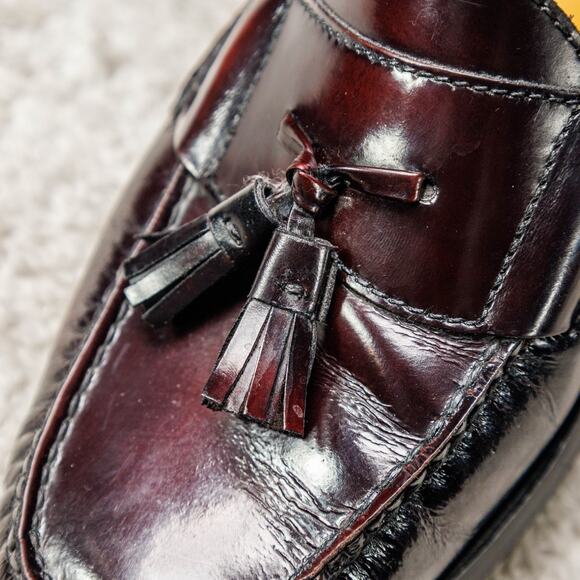 Cole Haan Burgundy Leather Tassel Loafers Slip On Shoes Mens Size 12 - Picture 15 of 16